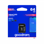 I&scaron;oriniai duomenų saugojimo įrenginiai // Flash atminties kortelės ir skaitytuvai // Karta pamięci microSD 64GB UHS-I Goodram z adapterem