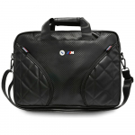 BMW Carbon Pockets & Metal Logo 16" Laptop Bag Black