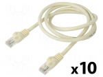 Patch cord | U/UTP | Cat: 6 | RJ45 plug,both sides | stranded | CCA | 1m
