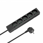 Elektros prekės // Maitinimo prailgintuvų, skirstytuvų ir UK bei USA adapterių rinkinys // Przedłużacz 5 gniazd 3m typu francuskiego bez przełącznika (3x1,5mm) Rebel czarny