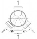 Skatakas CSB 3-iz.pam.OD400, OD160 Skatakas pamatne CSB 1 izeja, 3 ieejas OD400