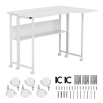 Įrankiai ir matavimo prietaisai // Įrankių, priedų naujienos // Składane biurko / stolik Maclean, białe, mobilne 100x73cm, max. 50kg, kątowe, kształt L, MC-126 L/W