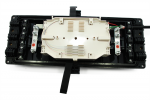 Horizontal type fiber optic splice closure for 96F splices