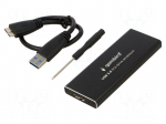 Hard discs housing: M.2 | USB 3.0 | aluminium | black