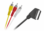 Koaksialinių kabelių sistemos // HDMI, DVI, AUDIO jungiamieji laidai ir priedai // Kabel EURO - 3 x RCA 1,5m
