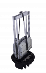 Large capacity vertical DOMO type fiber optic closure for 672 fiber splices/ 16x Heat schrink ports