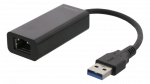 &Scaron;akotuvas DELTACO 1xRJ45, 1xUSB 3.0, juodas / USB3-GIGA5