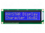 Display: LCD | alphanumeric | STN Negative | 16x2 | blue | LED | PIN: 16