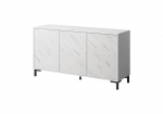 MARMO 3D chest of drawers 150x45x80.5 cm white matt/marble white