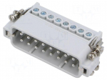 Connector: HDC | contact insert | male | JDA | PIN: 16 | 16A | 600V | 16+PE