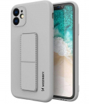 Nugarėlės dėklai Wozinsky Apple iPhone 12 Pro Max Kickstand Case silicone case with stand Silver