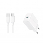 Adapteriai Joyroom  Joyroom JR-TCF20 wall charger with a USB-C connector with a power of up to 20W (with USB-C / USB-C cable)