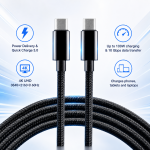 Vads 1m E-Marker lustas - USB-C PD 3.1 Gen2 duomenų perdavimas iki 10Gbps ir greitas įkrovimas 5A 10