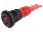 Indicator: LED | prominent | red | 12VDC | 12VAC | &Oslash;16mm | IP67 | plastic