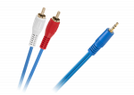 Koaksialinių kabelių sistemos // HDMI, DVI, AUDIO jungiamieji laidai ir priedai // Kabel JACK 3,5-2 x RCA NIEB.4MM 5m