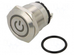 Switch: vandal resistant | Pos: 2 | SPST-NO | 20A/220VAC | IP40 | green