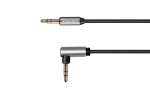 Koaksialinių kabelių sistemos // HDMI, DVI, AUDIO jungiamieji laidai ir priedai // Kabel jack 3.5 kątowy - jack 3.5 prosty sprężynka 1.8m Kruger&Matz Basic