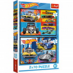 Žaidimų zona | PC | Konsolės | Priedai // Edukaciniai žaislai | Interaktyvūs | Kūrybi&scaron;ki | Meni&scaron;ki // Puzzle - 2x70 - Samochodziki - Hot Wheels - Trefl 34442