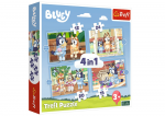 Žaidimų zona | PC | Konsolės | Priedai // Edukaciniai žaislai | Interaktyvūs | Kūrybi&scaron;ki | Meni&scaron;ki // Puzzle - 4w1 (12, 15, 20, 24) - Bluey i jego świat - Trefl 34637