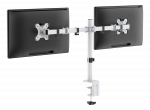 Dual monitor desk mount DELTACO GAMING WA86, 13"-32" screens, VESA 75x75/100x100, white / GAM-040-W