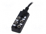 Distribution box | M8 | PIN: 3 | 5m | socket | 6A | IP67 | IN: 4 | OUT: 1
