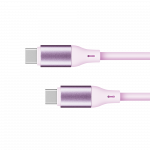 Mobilieji telefonai ir priedai // Telefono priedai // Kabel USB typu C - USB typu C 100 W 1 m silikonowy r&oacute;żowy Kruger&Matz Basic