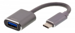 DELTACO USB-C 3.1 Gen 1 to USB-A OTG Adapteris, aliuminis,  pilkas / USBC-1279