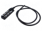 Distribution box | M8 | PIN: 3 | 1m | socket | 3A | IP67 | IN: 6 | OUT: 1