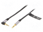 Cable | Jack 3.5mm 3pin plug,Jack 3.5mm 3pin angled plug | 1m