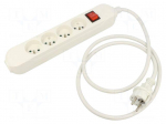 Extension lead | 3x2.5mm2 | 1.5m | PVC | white | Sockets no: 4 | 16A | PRO