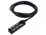 Distribution box | M8 | PIN: 3 | 3m | socket | 3A | IP67 | IN: 6 | OUT: 1