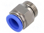 Push-in fitting | straight | -0.95&divide;15bar | nickel plated brass