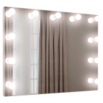 Mirror with LED bulbs 120 x 80 cm, 3000K - warm white, 12xE14