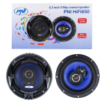 Coaxial car speakers PNI HiFi650, 120W, 16.5 cm, 3 ways, grille included set 2 pcs