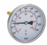 Termometrs D100,0-120&deg;C,1/2",L=50mm, horizontāls Termometrs HVAC, horizontāls