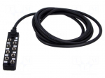Distribution box | M8 | PIN: 3 | 3m | socket | 3A | IP67 | IN: 8 | OUT: 1