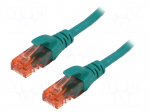 Patch cord | U/UTP | 6 | stranded | CCA | PVC | green | 1m | 26AWG