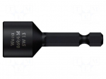 Screwdriver bit | 6-angles socket | 1/4" | HEX 13mm | magnetic