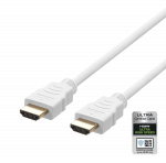 Ultra High Speed HDMI kabelis DELTACO 2M, eARC, QMS, 8K at 60Hz, 4K at 120Hz, baltas / HU-20A-R