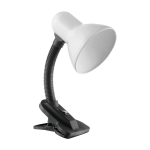 Naujos prekės // LATSA, lampa biurkowa z klipsem, 40W, E27, stal + tworzywo, biała