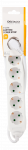 Earthed power strip DELTACO 6x CEE 7/3, 1x CEE 7/7, child protected, 3m, white / GT-0601