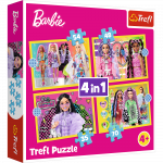 Žaidimų zona | PC | Konsolės | Priedai // Edukaciniai žaislai | Interaktyvūs | Kūrybi&scaron;ki | Meni&scaron;ki // Puzzle - 4w1 (35, 48, 54, 70) - Wesoły świat Barbie - Trefl 34626