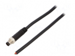Connector: M8 | 1m | male | PIN: 6 | straight | plug | IP67