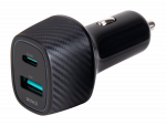 USB automobilinis kroviklis DELTACO 1x USB-A 18 W, 1x USB-C PD 45 W, viso 63 W / USBC-CAR123