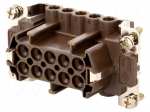 Connector: rectangular | female | 180 &deg;C | 10+PE | size 57.27 | 16A