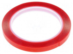 Tape: fixing | W: 9mm | L: 5m | Thk: 0.5mm | double-sided | acrylic | 100&deg;C
