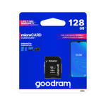 I&scaron;oriniai duomenų saugojimo įrenginiai // Flash atminties kortelės ir skaitytuvai // Karta pamięci microSD 128GB UHS-I Goodram z adapterem