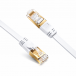 CAT7 LAN plok&scaron;čias ekranizuotas S/STP jungiamasis kabelis (patch cord), 10Gbps, 600MHz, 3m, baltas