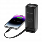 20 000 mAh greitas 100 W i&scaron;orinis akumuliatorius (Power Bank) su ekranu | Integruotas USB-C kabelis