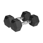 Naujos prekės // Hantle żeliwne gumowane HEX 2x9 kg REBEL ACTIVE